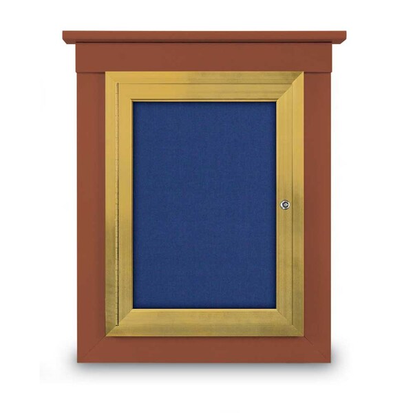 72"x48" 3-Door Enclosed Letterboard, Burgundy Vinyl/Lt Oak